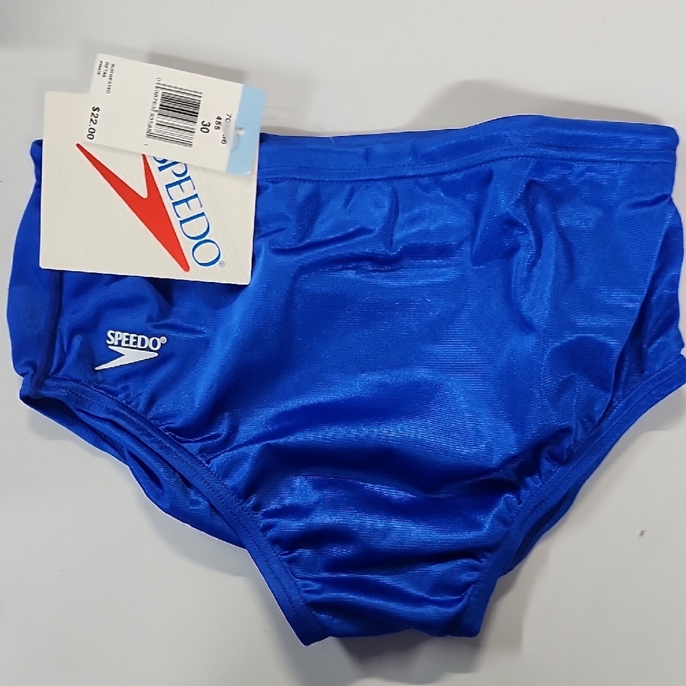Speedo Blue Nylon Polo Swimsuit Vintage - Picture 5 of 7